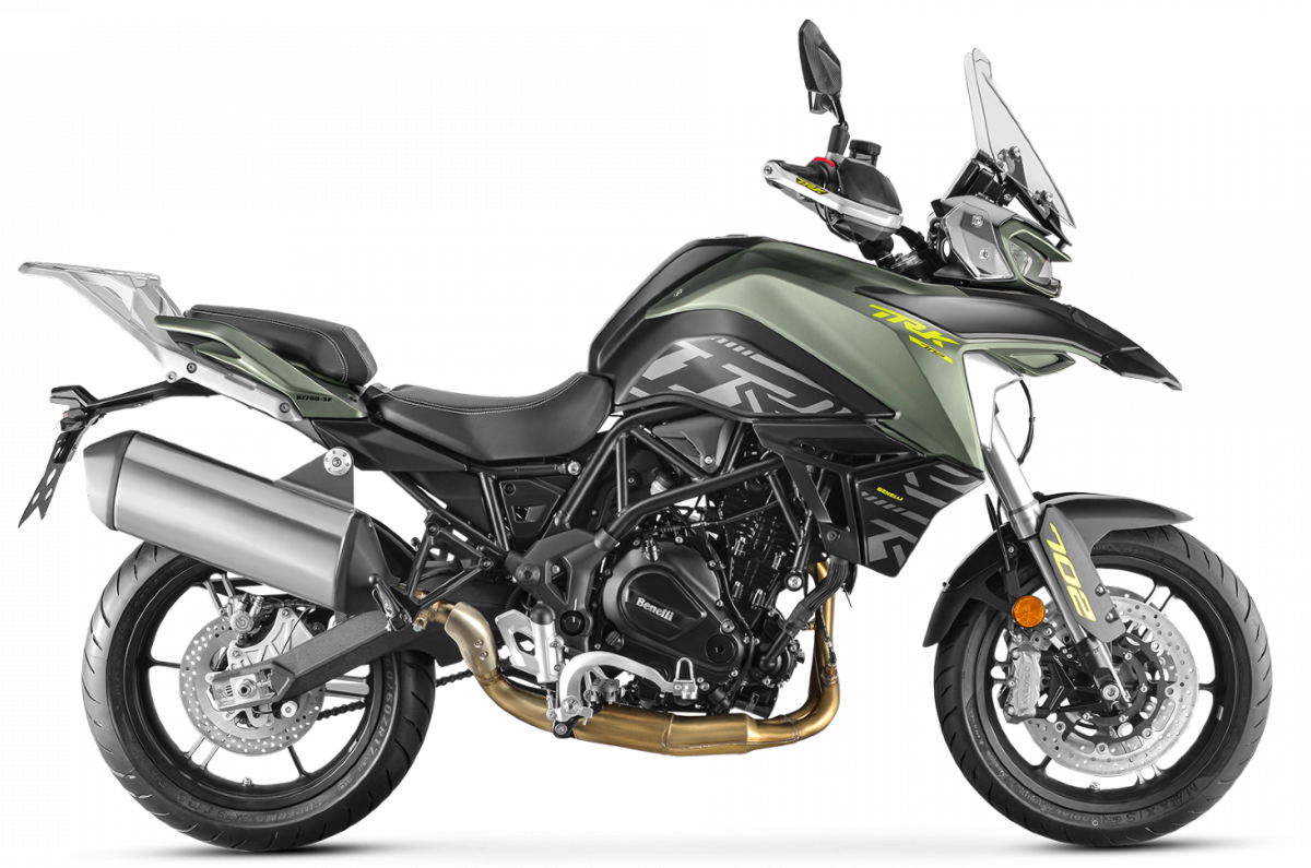 Benelli TRK 702 road-biased version side view.